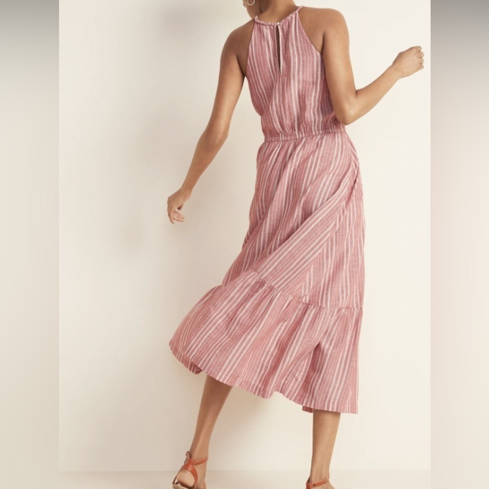 Old Navy Waist-Defined Braided-Strap Dobby Stripe Maxi Dress - Picture 5 of 12